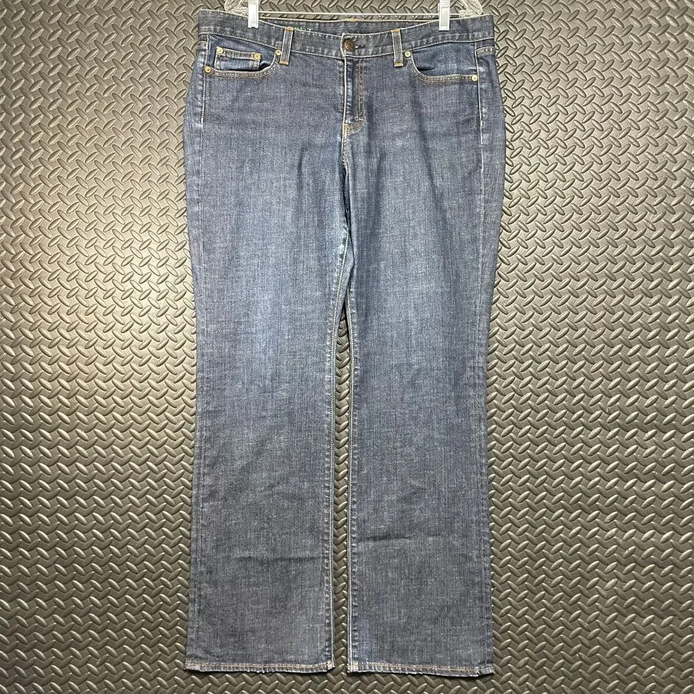 J. Crew Dark Blue Boot Cut Casual Wear‎ Comfort Denim Jeans Men's Size 34R